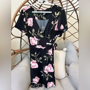Dynamite floral wrap dress XL